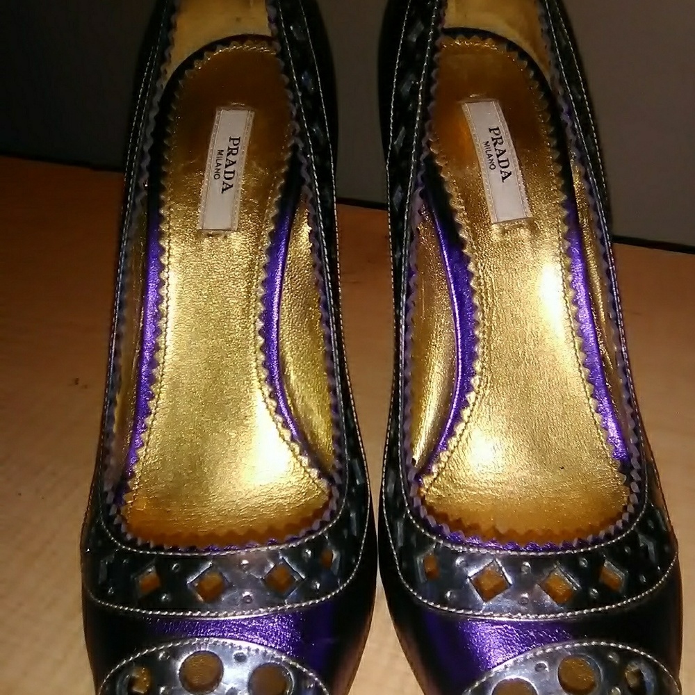 PRADA ROYAL PURPLE SATIN DENIM